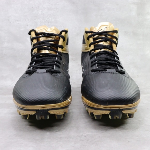 Nike Football Cleats Alpha Talon Elite TD Sz 14 Black/Gold Saints Player Issued - Picture 4 of 16